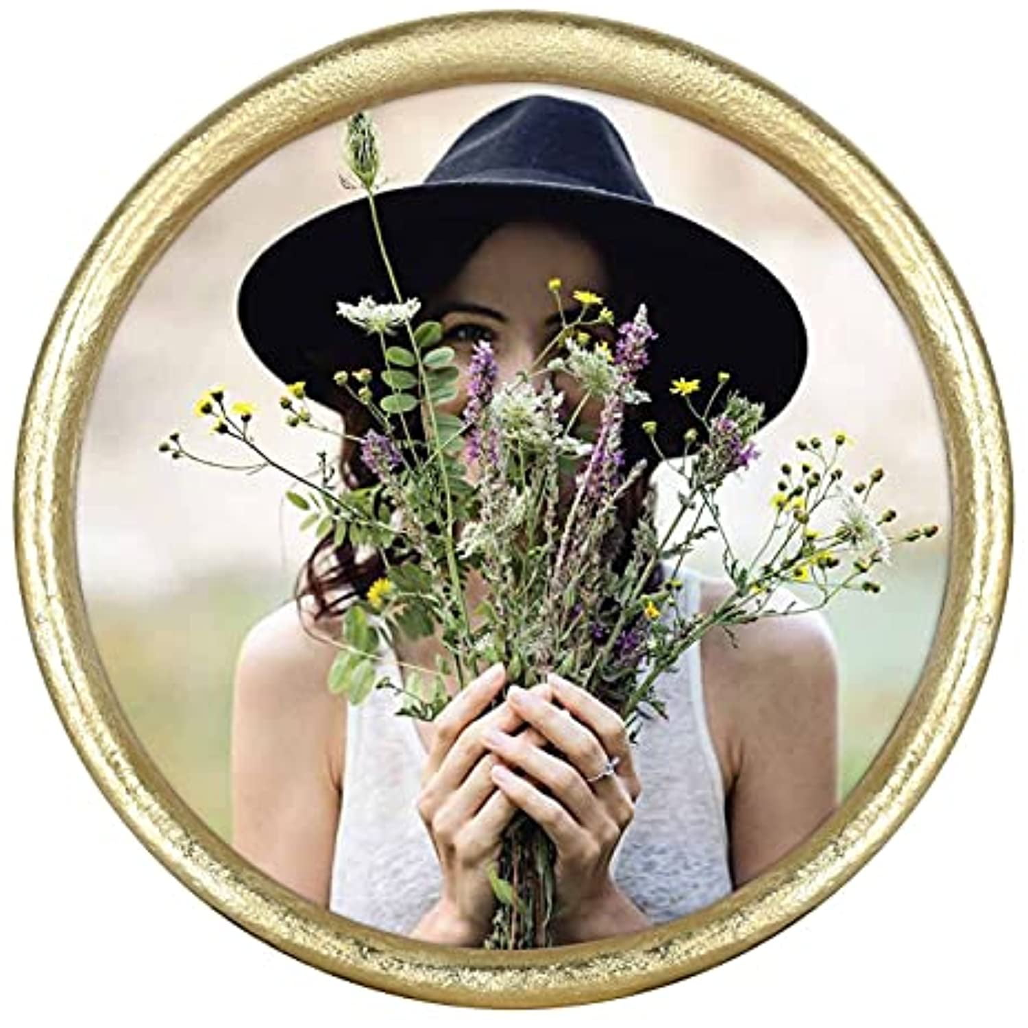 8" x 8" Large Circle Single Picture Frame Gold Brass Opalhouse