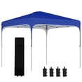 thumbnail image 1 of 8' x 8' Royal Blue Pop Up Canopy Tent with Wheeled Carry Bag & 4 Sand Bags, Instant Sun Shelter, Height Adjustable Tents for Parties for Outdoor, Garden & Patio, 1 of 8