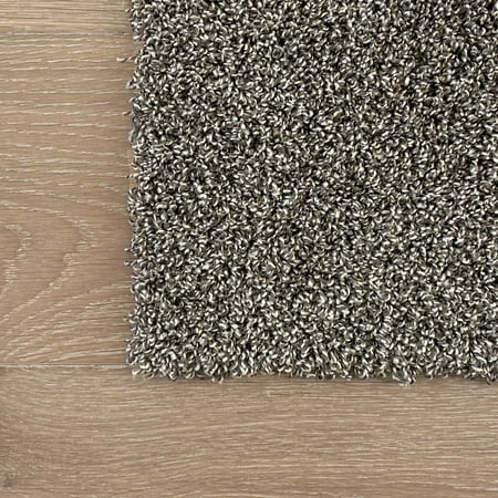 [8" x 8" Sample] 'Plush' Residential Luxury Carpet Tiles / Squares - Dark Gray - DIY, Seamless, High-Density Pad, Machine Washable (1 sample/pack)