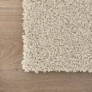 [8 x 8 Sample] Plush Residential Luxury Carpet Tiles / Squares - Light Beige - DIY, Seamless, High-Density Pad, Machine Washable 1 sample/pack