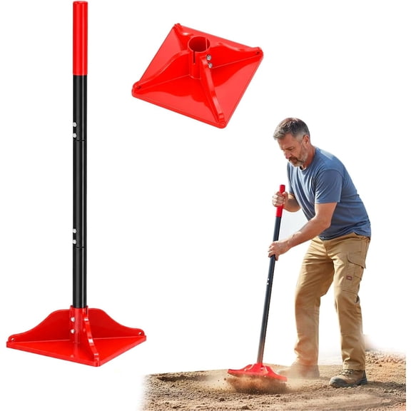 8" x 8" Steel Tamper Tool with 48" Handle, Heavy Duty Hand Compactor for Soil, Gravel, Dirt, Asphalt, Pavers, Driveway Repair, Lawn & Landscaping