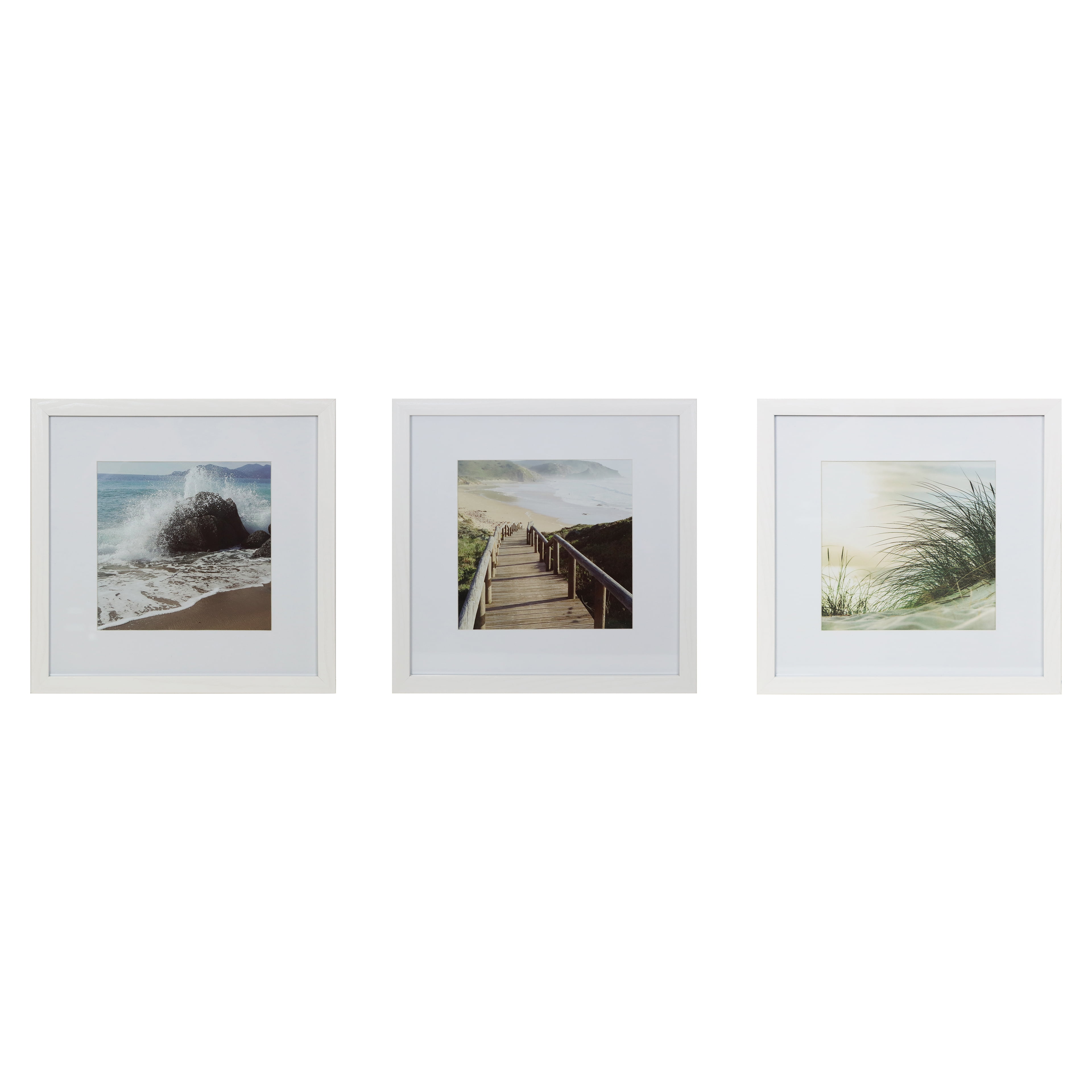 8" x 8" White Gallery Picture Frame with Mat by Studio Décor - Includes Pre-attached Hanging Hardware - Horizontal or Vertical Display Frame for Posters - Photos and Art Prints - 3 Pack