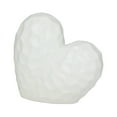 thumbnail image 1 of 8" x 8" White Porcelain Dimensional Angled Origami Inspired Heart Sculpture, by DecMode, 1 of 7