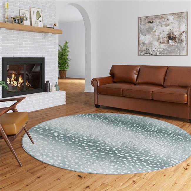 8 x 8 ft. Grey Gazelle Round Shag Handmade Non Skid Area Rug - Walmart.com