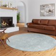 thumbnail image 1 of 8 x 8 ft. Grey Leopard Print Round Shag Handmade Non Skid Area Rug, 1 of 1