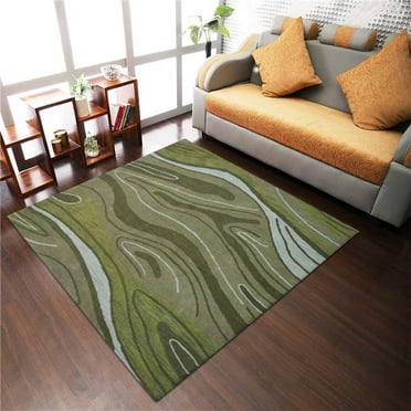 8 x 8 ft. Hand Tufted Wool Abstract Square Area Rug - Green