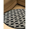 thumbnail image 1 of 8 x 8 ft. Hand Tufted Wool Geometric Round Area Rug, Beige & Black, 1 of 1