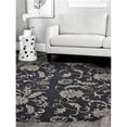 thumbnail image 1 of 8 x 8 ft. Hand Tufted Wool Octagon Area Rug - Floral, Charcoal Beige, 1 of 1