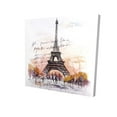 thumbnail image 1 of 8 x 8 in. Eiffel Tower Sketch with An Handwritten Message-Print on Canvas, 1 of 1