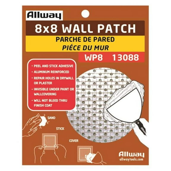 8 x 8 in. Fiberglass White Self Adhesive Drywall Mesh Patch, Pack of 10