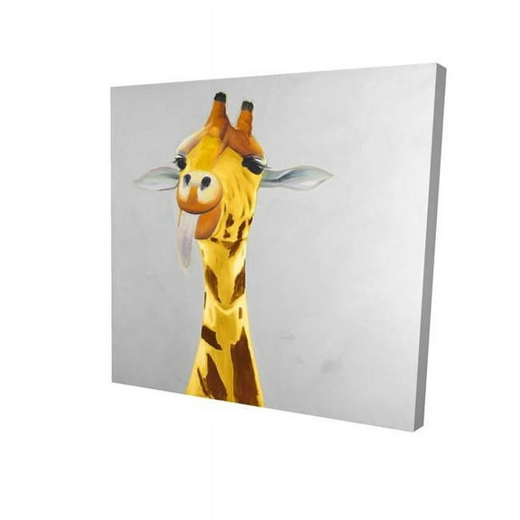 8 x 8 in. Funny Giraffe Face-Print on Canvas