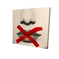 thumbnail image 1 of 8 x 8 in. Greyscale Lips with A Red X-Print on Canvas, 1 of 1