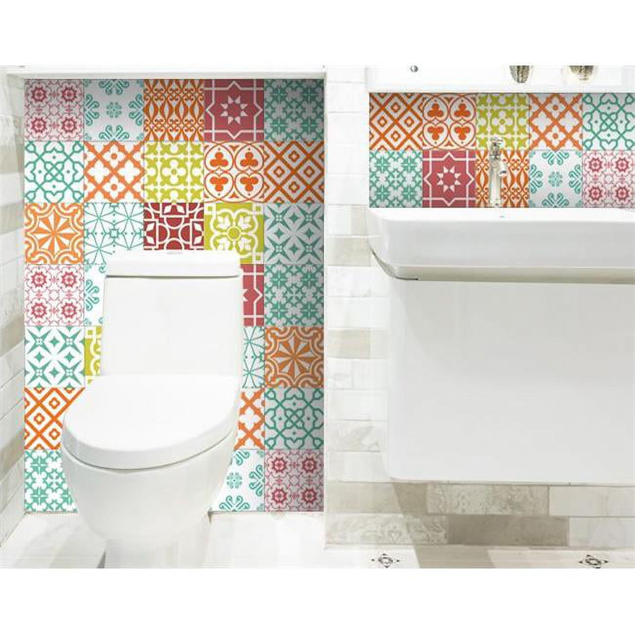 8 x 8 in. Muted Mint Green Brights Mosaic Peel & Stick Removable Tiles