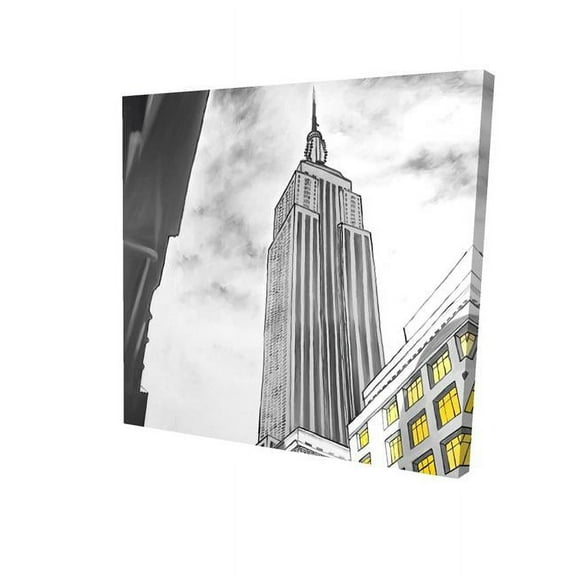 8 x 8 in. Outline of Empire State Building-Print on Canvas