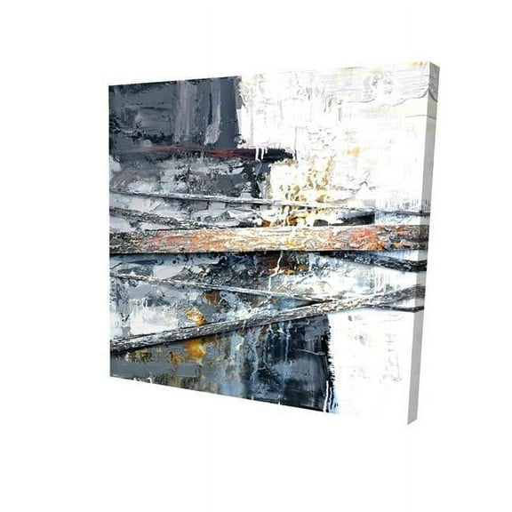 8 x 8 in. Texturized Paint Splashing Stripes-Print on Canvas