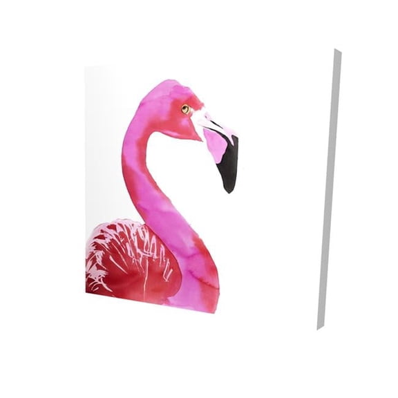 8 x 8 in. Watercolor Proud Flamingo Profile-Print on Canvas