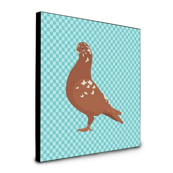 8 x 8 x 0.625 in. African Owl Pigeon Blue Check Artwork Panel Wall Decor