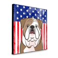 thumbnail image 1 of 8 x 8 x 0.625 in. American Flag & English Bulldog Artwork Panel Wall Decor, 1 of 1