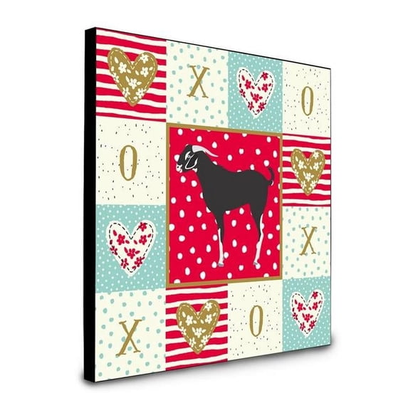 8 x 8 x 0.625 in. Black Bengal Goat Love Artwork Panel Wall Decor