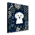 thumbnail image 1 of 8 x 8 x 0.625 in. Blue Flowers Maltese Artwork Panel Wall Decor, 1 of 1