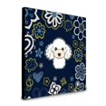 thumbnail image 1 of 8 x 8 x 0.625 in. Blue Flowers White Poodle Artwork Panel Wall Decor, 1 of 1