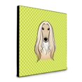 thumbnail image 1 of 8 x 8 x 0.625 in. Checkerboard Lime Green Afghan Hound Artwork Panel Wall Decor, 1 of 1