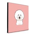 thumbnail image 1 of 8 x 8 x 0.625 in. Checkerboard Pink Bichon Frise Artwork Panel Wall Decor, 1 of 1