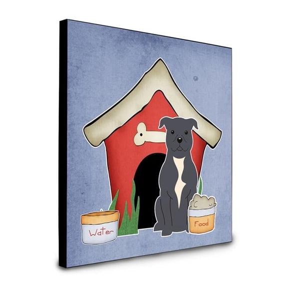 8 x 8 x 0.625 in. Dog House Collection Staffordshire Bull Terrier Blue Artwork Panel Wall Decor