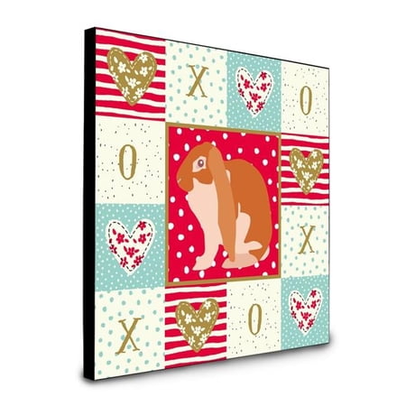 8 x 8 x 0.625 in. English Lop Rabbit Love Artwork Panel Wall Decor