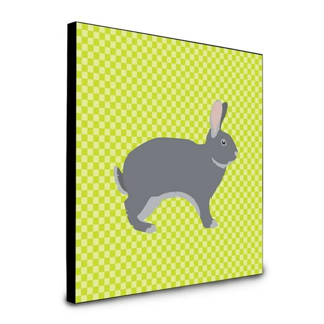 8 x 8 x 0.625 in. Giant Chinchilla Rabbit Green Artwork Panel Wall Decor