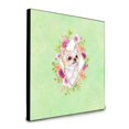 thumbnail image 1 of 8 x 8 x 0.625 in. Long Hair Chihuahua Green Flowers Artwork Panel Wall Decor, 1 of 1