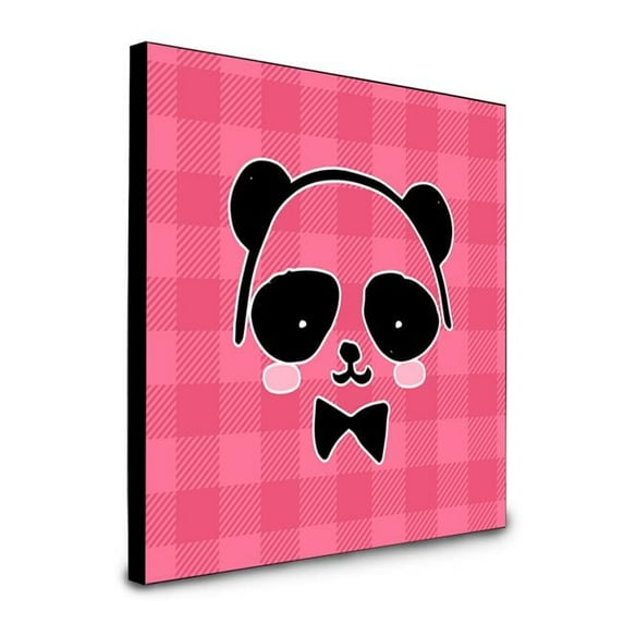 8 x 8 x 0.625 in. Panda Bear Pink Face Artwork Panel Wall Decor