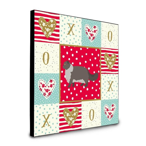 8 x 8 x 0.625 in. Persian Modern No.2 Cat Love Artwork Panel Wall Decor