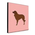 thumbnail image 1 of 8 x 8 x 0.625 in. Portuguese Sheepdog Dog Checkerboard Pink Artwork Panel Wall Decor, 1 of 1