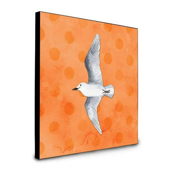 8 x 8 x 0.625 in. Sea Gull Orange Polkadot Artwork Panel Wall Decor