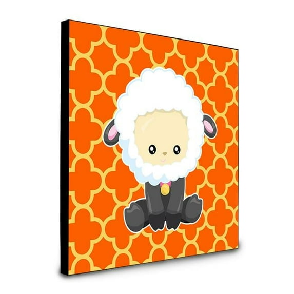 8 x 8 x 0.625 in. Sheep on Orange Quatrafoil Artwork Panel Wall Decor
