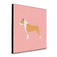 thumbnail image 1 of 8 x 8 x 0.625 in. Staffordshire Bull Terrier Checkerboard Pink Artwork Panel Wall Decor, 1 of 1