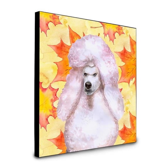 8 x 8 x 0.625 in. White Standard Poodle Fall Artwork Panel Wall Decor
