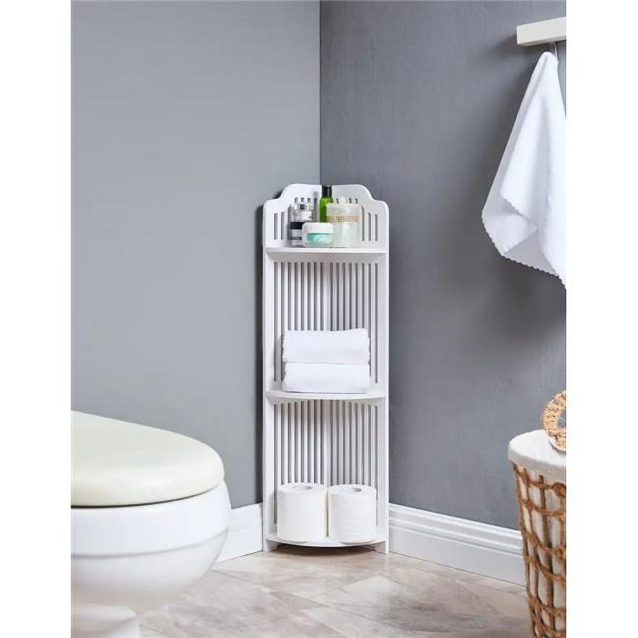 8 x 8 x 31 in. Bathroom Corner Shelves, White - Walmart.com