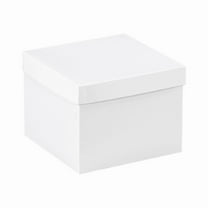 Box Partners DGB886W 8 in. x 8 in. x 6 in. White Deluxe Gift Box Bottoms