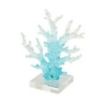 thumbnail image 1 of 8" x 9" Blue Glass Ombre Coral Sculpture with Clear Square Base, by DecMode, 1 of 9