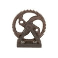 thumbnail image 1 of 8" x 9" Brown Polystone Gear Sculpture, by DecMode, 1 of 14