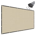 thumbnail image 1 of 8' x ' Beige Privacy Fence Screen Heavy Duty Windscreen Mesh Fencing Shade Fabric with Brass Grommets for Outdoor Fence Garden Patio Swimming Pool, 1 of 7