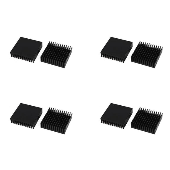 8 x Black Aluminum Radiator Heat Sink Heat Sink 40 x 40 mm x 11 mm,8 x Radiator,Black