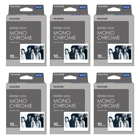 8 x Fujifilm instax Wide Monochrome Instant Film (10 Exposures) for Instax Wide 300 Cameras.