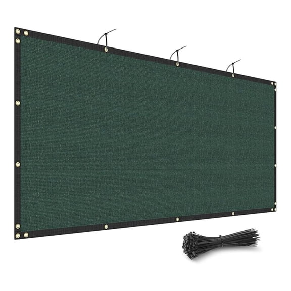 8' x ' Green Fence Privacy Screen Outdoor Heavy Duty Fencing Mesh Net Outside UV Blockage Windscreen Fabric Shade Cover Tarp for Wall Backyard Patio Garden, Cable Zip Ties Included