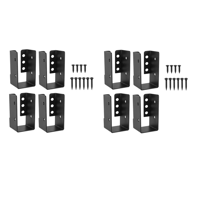 8 x Railing Bracket 2 pack screws-black