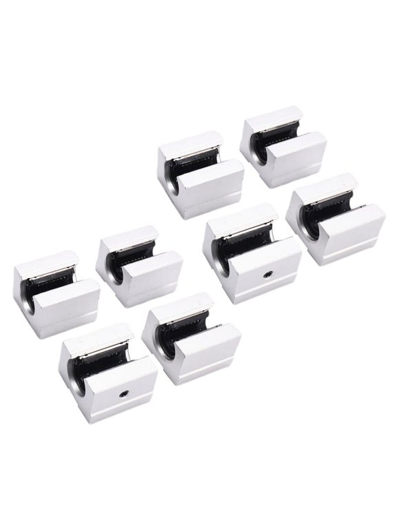 8 x SBR12UU 12mm Aluminum Linear Motion Router Bearing Block, Silver