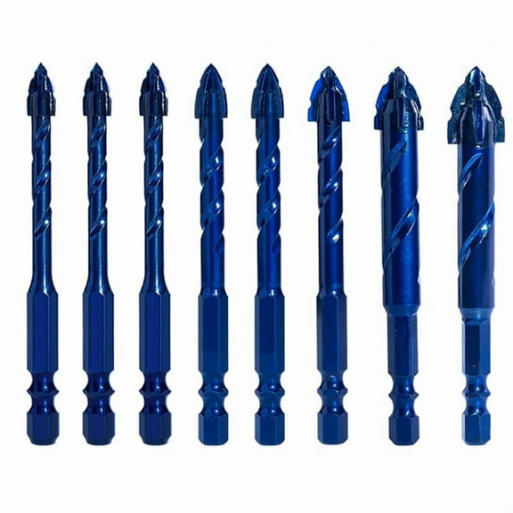8 x Serrated Masonry Drill Bit-Blue