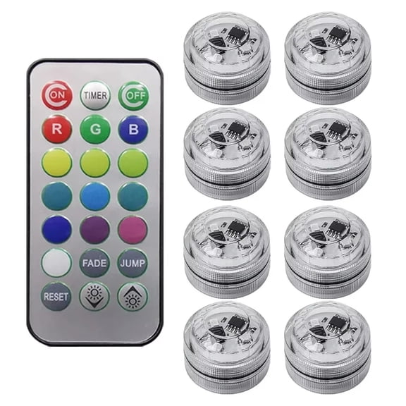 8 x led lights 1 x Remote Control-As Shown